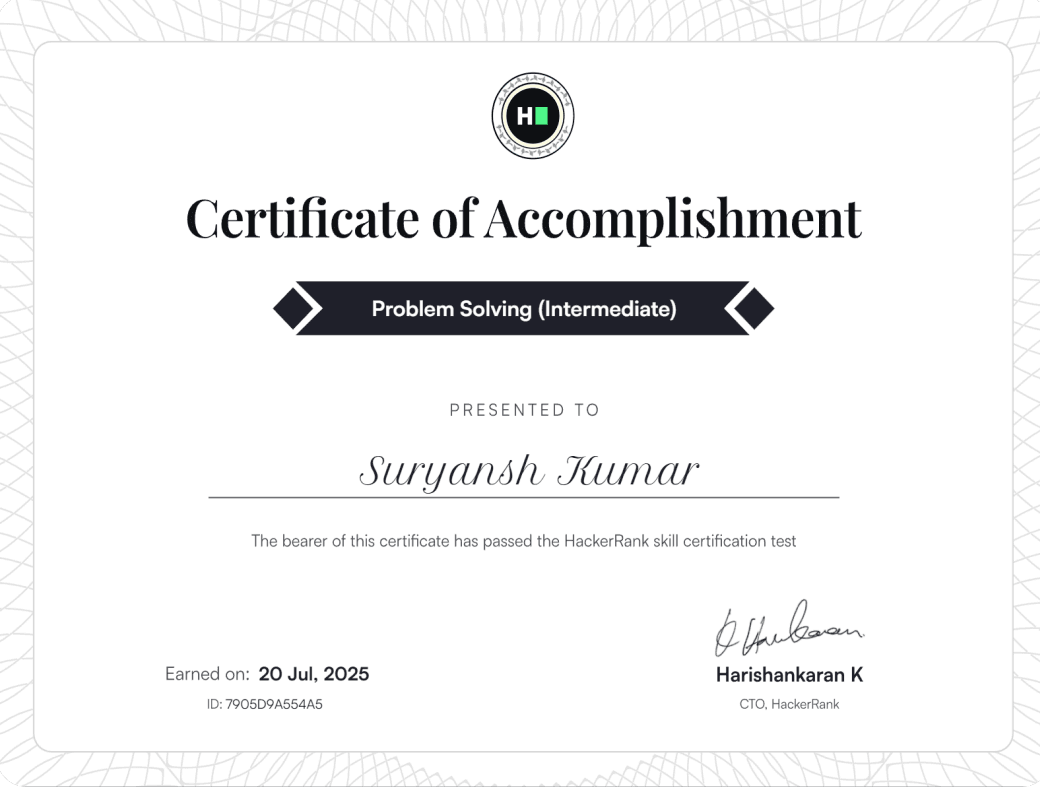 Problem Solving (Intermediate)