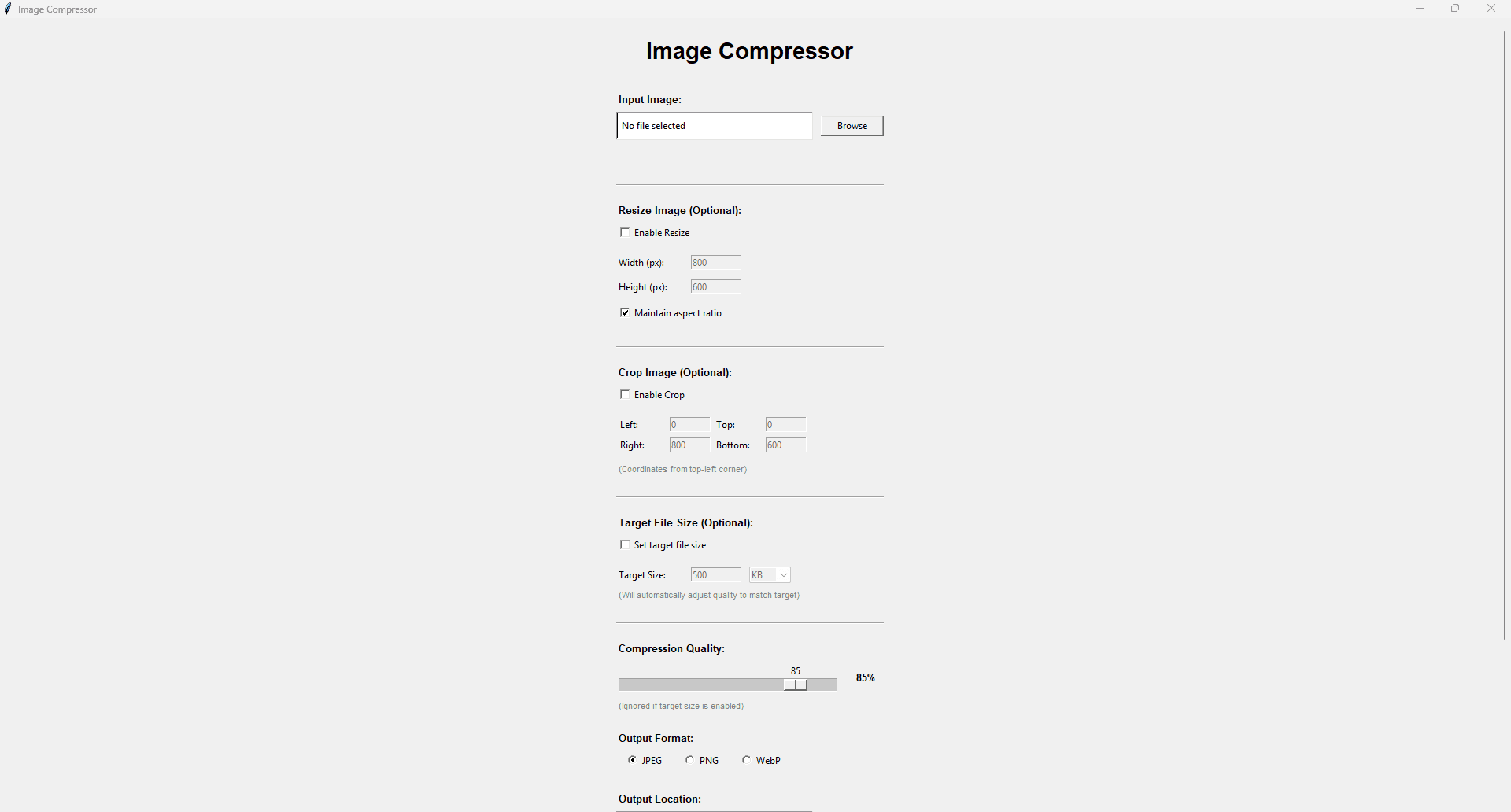 Image Compressor using tkinter